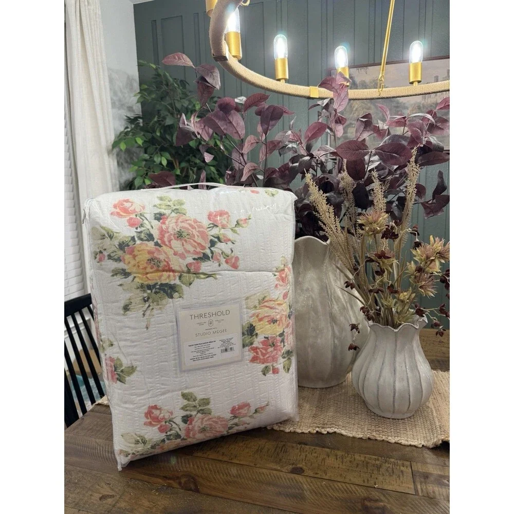 Twin/Twin XL Printed Floral Double Ruffle Comforter Set-Threshold Studio McGee